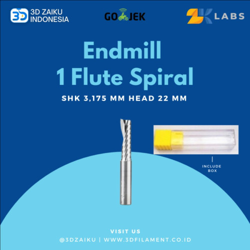 CNC Router 1 Flute Spiral Mata Bor 3,175 SHK 3,175 mm Head 22 mm CEL